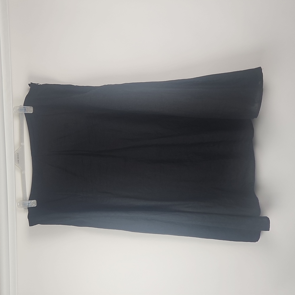 EILEEN FISHER 1X BLACK 100% IRISH LINEN LINED SKIRT